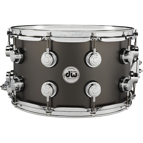 DW DW Collectors Series 8x14" Satin Black Nickel over Brass Snare Drum DW DW Collectors Series 8x14" Satin Black Nickel over Brass Snare Drum