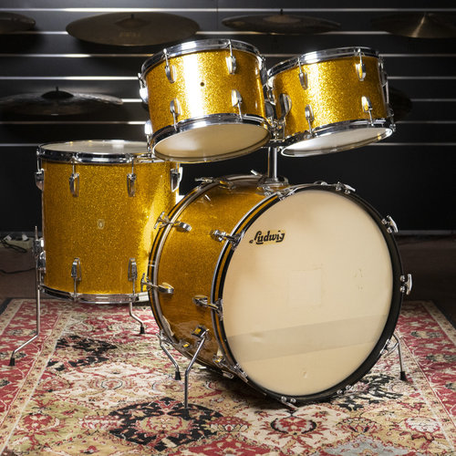 Ludwig Vintage Ludwig 1960s (Pre-Serial) 4pc Hollywood Outfit - Gold Sparkle (Immaculate Collector's Condition))