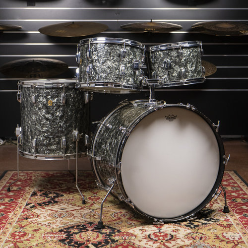Ludwig Vintage Ludwig 1960s Super Classic + 12" Tom 4pc Shellpack in Black Diamond Pearl Ludwig Vintage Ludwig 1960s Super Classic + 12" Tom 4pc Shellpack in Black Diamond Pearl