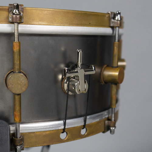 A&F Drum Co. A&F Drum Co Raw Steel 5.5"x14" Snare Drum w/ Brass Hardware