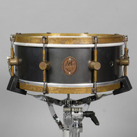 A&F Drum Co Raw Steel 5.5"x14" Snare Drum w/ Brass Hardware