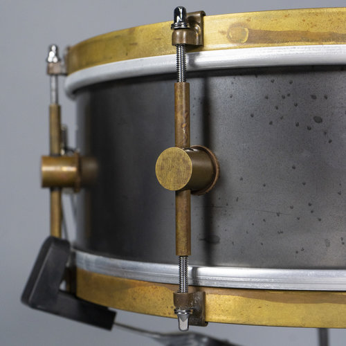 A&F Drum Co. A&F Drum Co Raw Steel 5.5"x14" Snare Drum w/ Brass Hardware