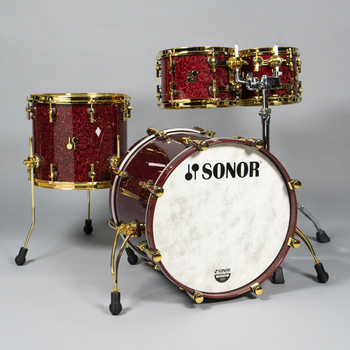 Sonor Sonor SQ2 Vintage Beech 4pc Shell Pack-Birdseye Cherry High Gloss w/ Gold Hardware Sonor Sonor SQ2 Vintage Beech 4pc Shell Pack-Birdseye Cherry High Gloss w/ Gold Hardware