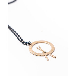 Full Circle Company Full Circle Co. Cross Stick Necklace (Black Chain)