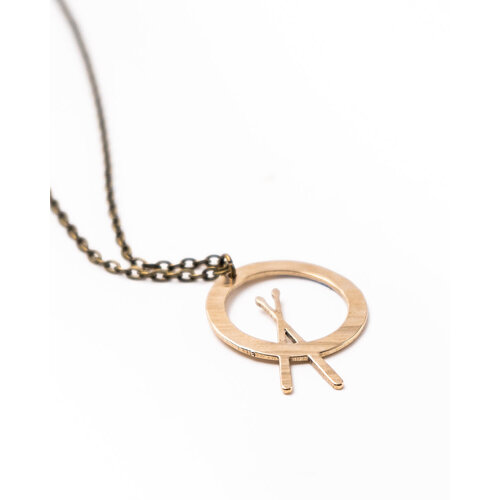 Full Circle Company Full Circle "Cross Stick" Necklace-Made From Recycled Cymbals