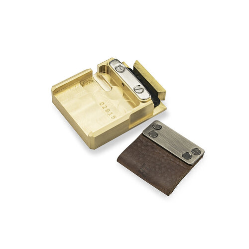 SNAREWEIGHT Snareweight Solid Brass #5 , Standard Leather Insert and Case.