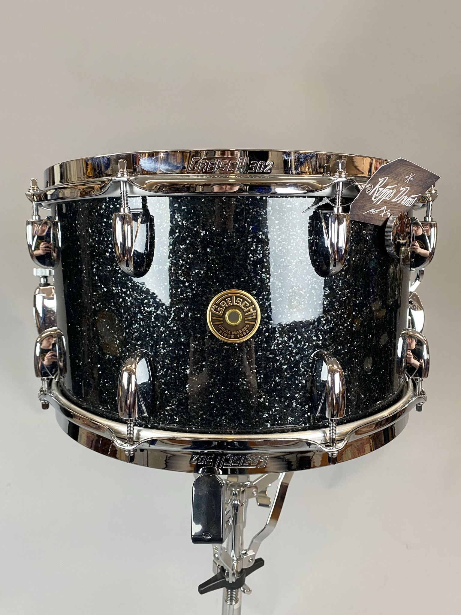 Gretsch Broadkaster 8"x14" Snare DrumBlack Glass w/ Lightning Throwoff