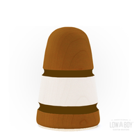 Lowboy Standard Felt Beater Amber/White/Amber w/Brown Stripes