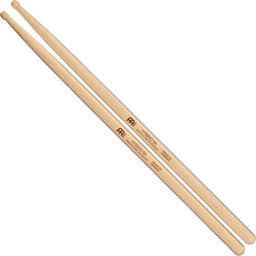 Meinl Meinl Hybrid 9A Hickory Drum Sticks-Round Tip Meinl Meinl Hybrid 9A Hickory Drum Sticks-Round Tip