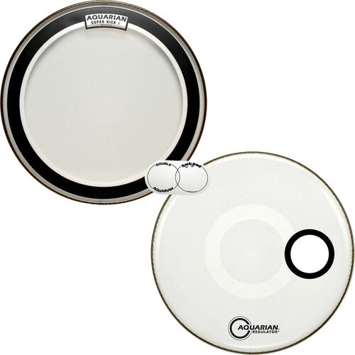 Aquarian Aquarian Superkick II Regulator White Bass Drumhead Pack Aquarian Aquarian Superkick II Regulator White Bass Drumhead Pack