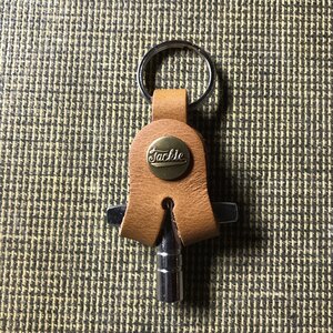 Tackle Instrument Supply Tackle Leather Drum Key Case - Saddle Tan - Script Letters
