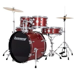 Ludwig Ludwig Accent Fuse Complete 5pc Drum Set Red Sparkle