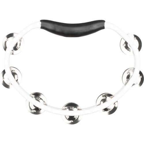 Meinl Meinl Percussion Headliner Series Hand Held ABS Tambourine, Dual row, White, Stainless steel jingles