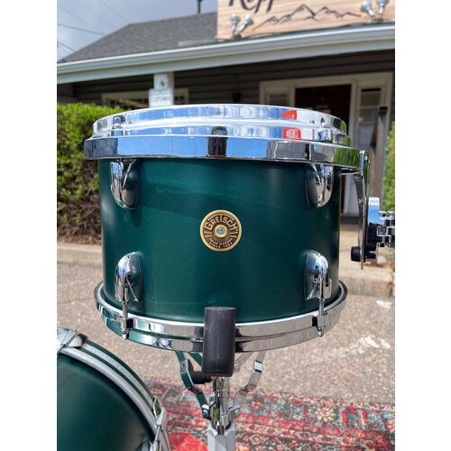 Gretsch Gretsch USA Custom 3pc Shell Pack (Satin Cadillac Green w/Silver Sparkle Inlay)