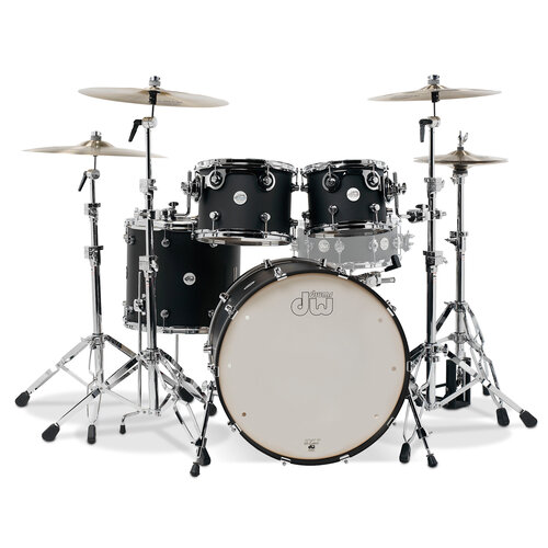 DW DW Design Series 4pc Shell Pack Matte Lacquer-Black Satin DW DW Design Series 4pc Shell Pack Matte Lacquer-Black Satin