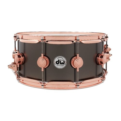 DW DW 6.5x14" Collector's Satin Black Brass Snare Drum w/Copper Hardware DW DW 6.5x14" Collector's Satin Black Brass Snare Drum w/Copper Hardware