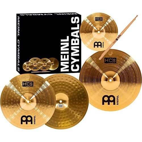 Meinl Meinl HCS Three For Free Cymbal Set; 13 Hi Hat, 14 Crash, Inc. Free 10 Splash, Free 5A Sticks Meinl Meinl HCS Three For Free Cymbal Set; 13 Hi Hat, 14 Crash, Inc. Free 10 Splash, Free 5A Sticks