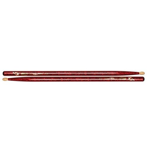 Vater Vater Color Wrap 5A Red Sparkle Wood Tip Drum Sticks