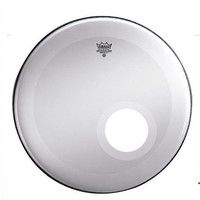 Remo Smooth White Powerstroke 3 Bass Drumhead w/ Dynamo Installed and No Stripe