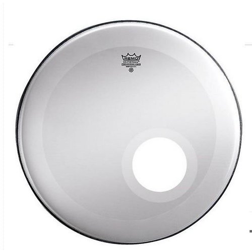 Remo Remo Smooth White Powerstroke 3 Bass Drumhead w/ Dynamo Installed and No Stripe