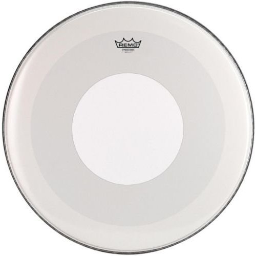 Remo Remo Smooth White Powerstroke 3 Bass Drumhead w/ White Dot Top Side Remo Remo Smooth White Powerstroke 3 Bass Drumhead w/ White Dot Top Side