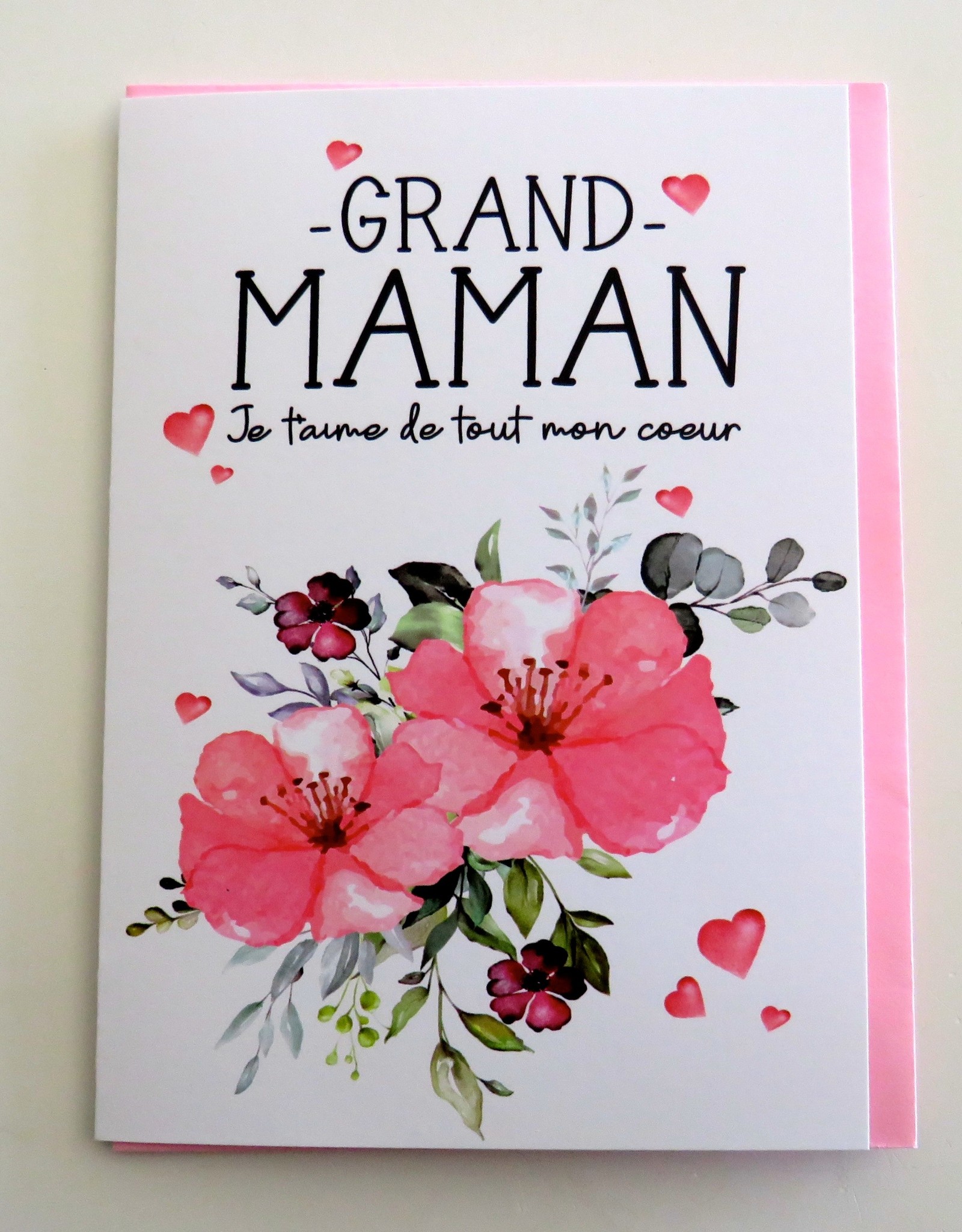Carte Grand Maman Blanc Turquoise