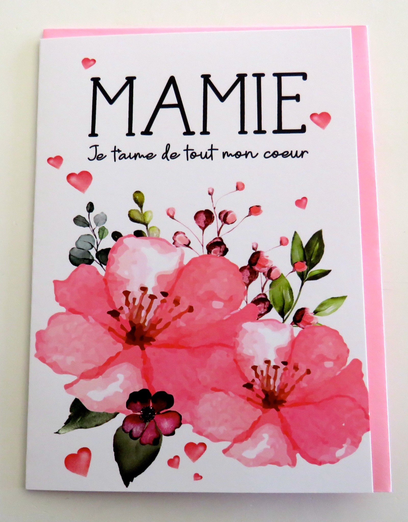 Carte Mamie Blanc Turquoise