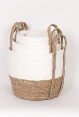 Straw Basket White/Natural (large)