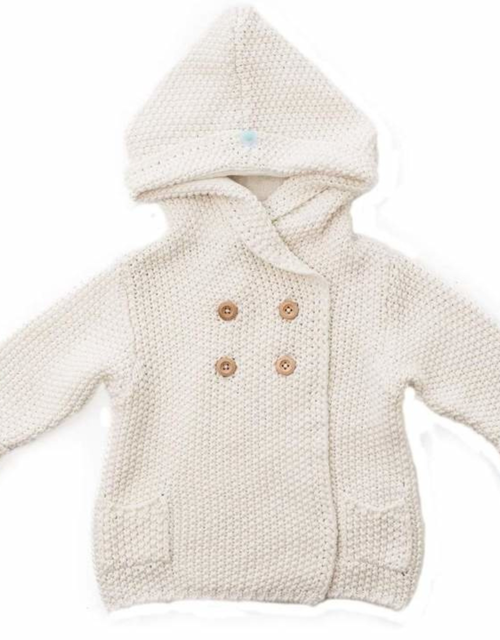 Crochet Knit Hoodie Ivory 12-18 months