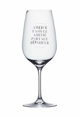 Wine Glasses Amour Famille Amitié