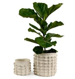 Hobnail Cement Pot (small)