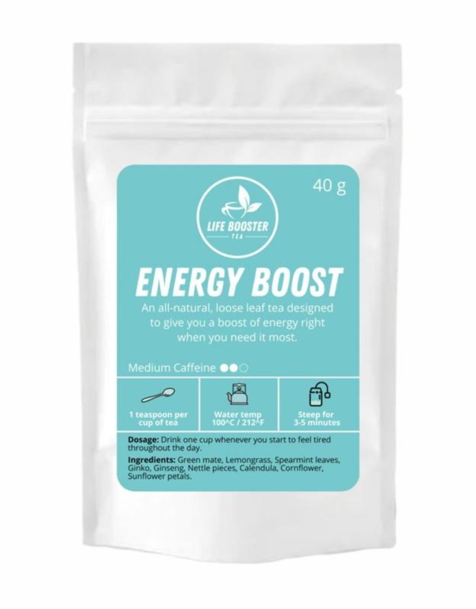 Life Booster Tea Energy Boost blanc&turquoise