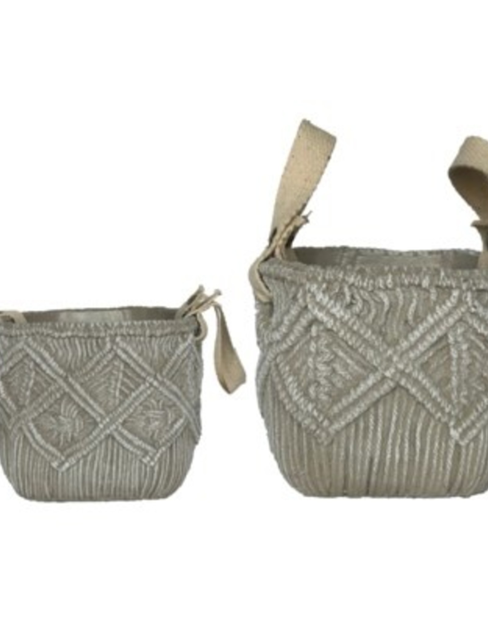 Grey Weave Cement Pot (small)