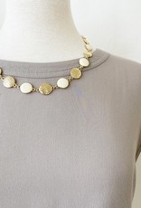 Necklace with Beige & Gold discs