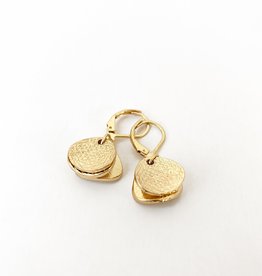 Gold Scratched Finish Earrings