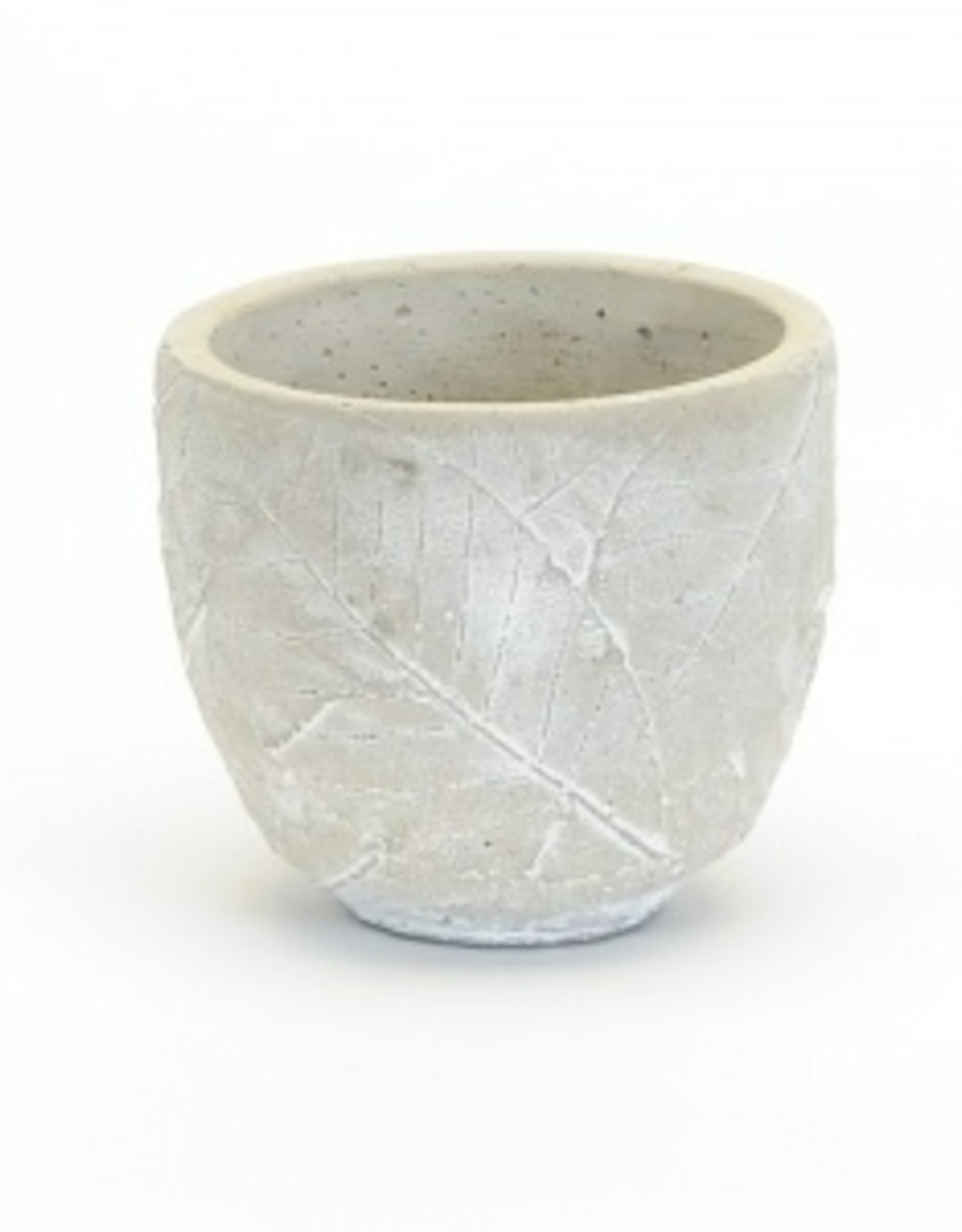 Leaf Embossed Concrete Pot Small