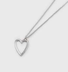 Delicate Chain with Heart & Mini Crystal Pendant-slv