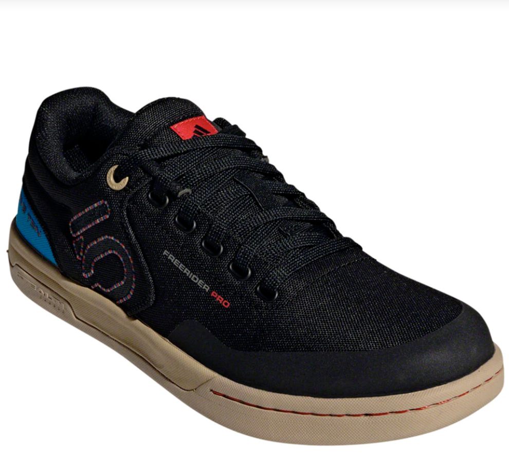 Five Ten Five Ten Freerider Pro Canvas Flat Shoe - Men's, Core Black/Carbon/Pulse Lime