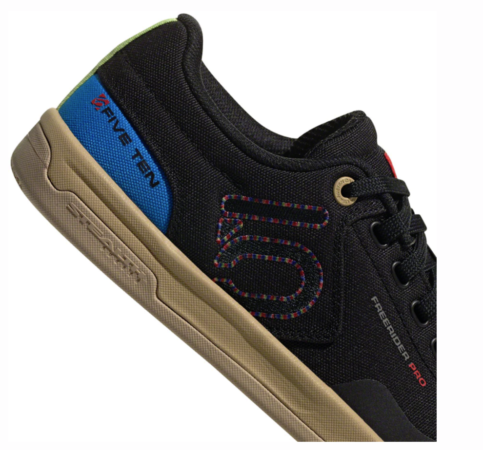 Five Ten Five Ten Freerider Pro Canvas Flat Shoe - Men's, Core Black/Carbon/Pulse Lime