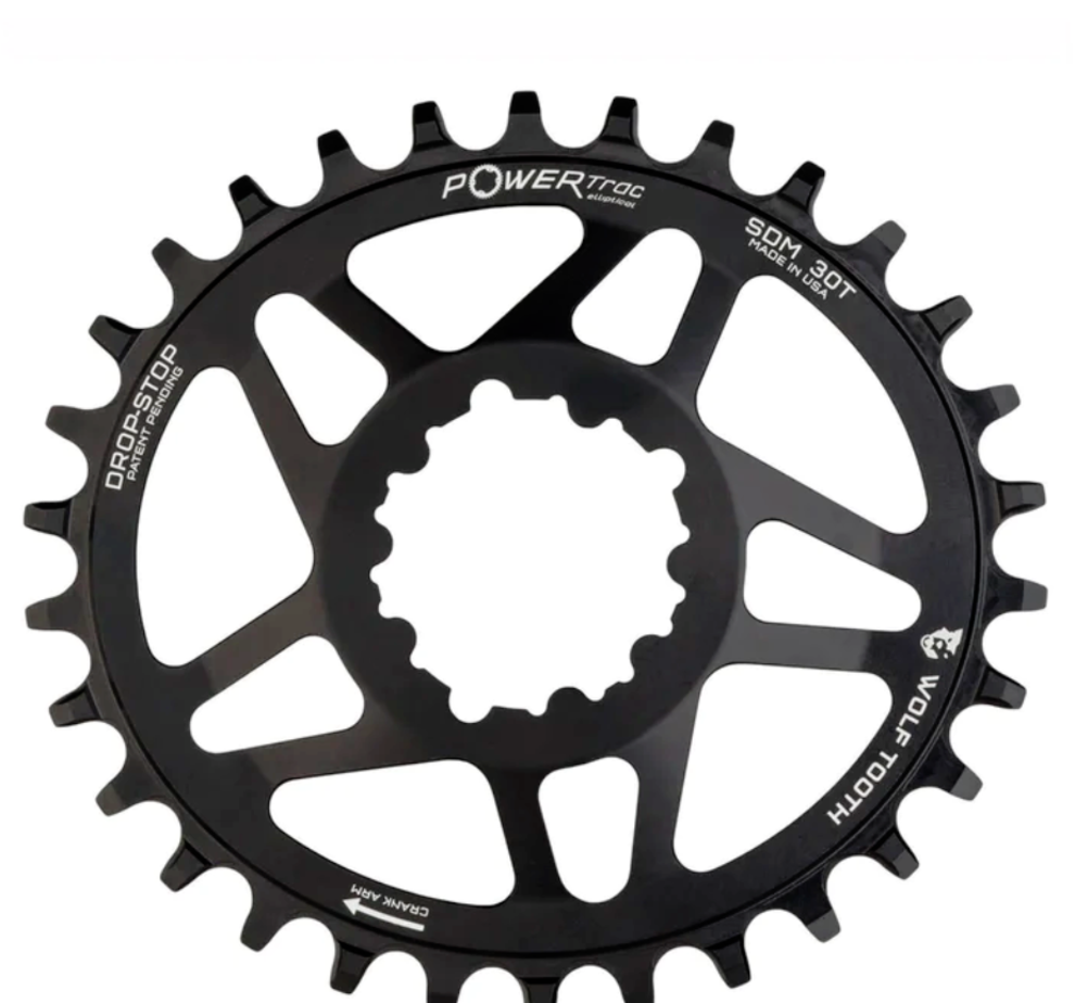 Wolf Tooth Wolf Tooth Direct Mount Chainring - 30t, SRAM Direct Mount, Drop-Stop, For SRAM 3-Bolt Boost Cranks, 3mm Offset, Black