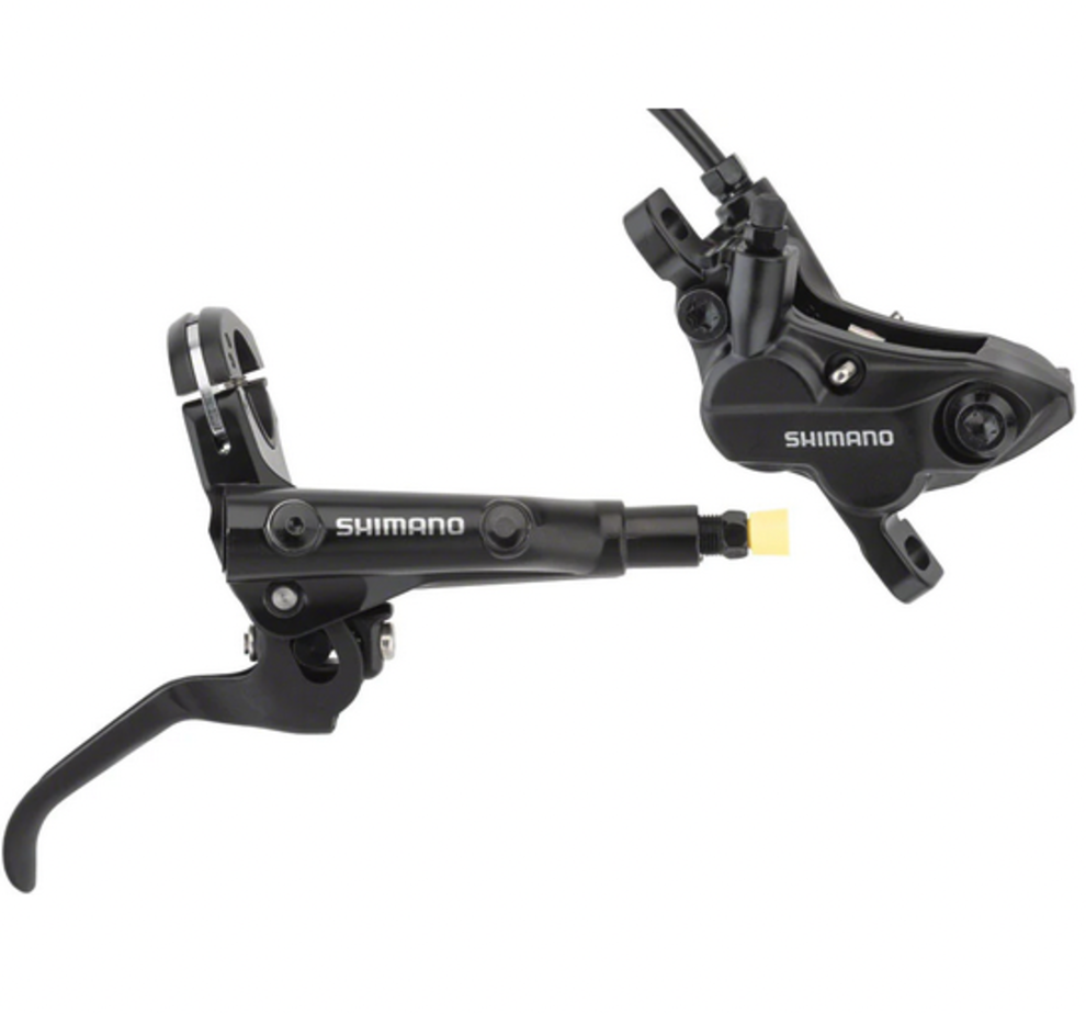 Shimano DISC BRAKE ASSEMBLED SET, BL-MT501(L), BR-MT520(F), BLACK, W/O ADAPTER, METALPAD(W/O FIN), W/OLIVE&CONNECTER INSERT,1000MM HOSE(SM-BH90-SS BLACK), IND.PACK