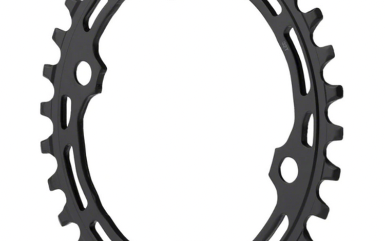 Wolf Tooth Elliptical 96 Chainring 32t 96 Asymmetric BCD, 4-Bolt, For Shimano Use 12-Spd Hyperglide+ Chain, Black