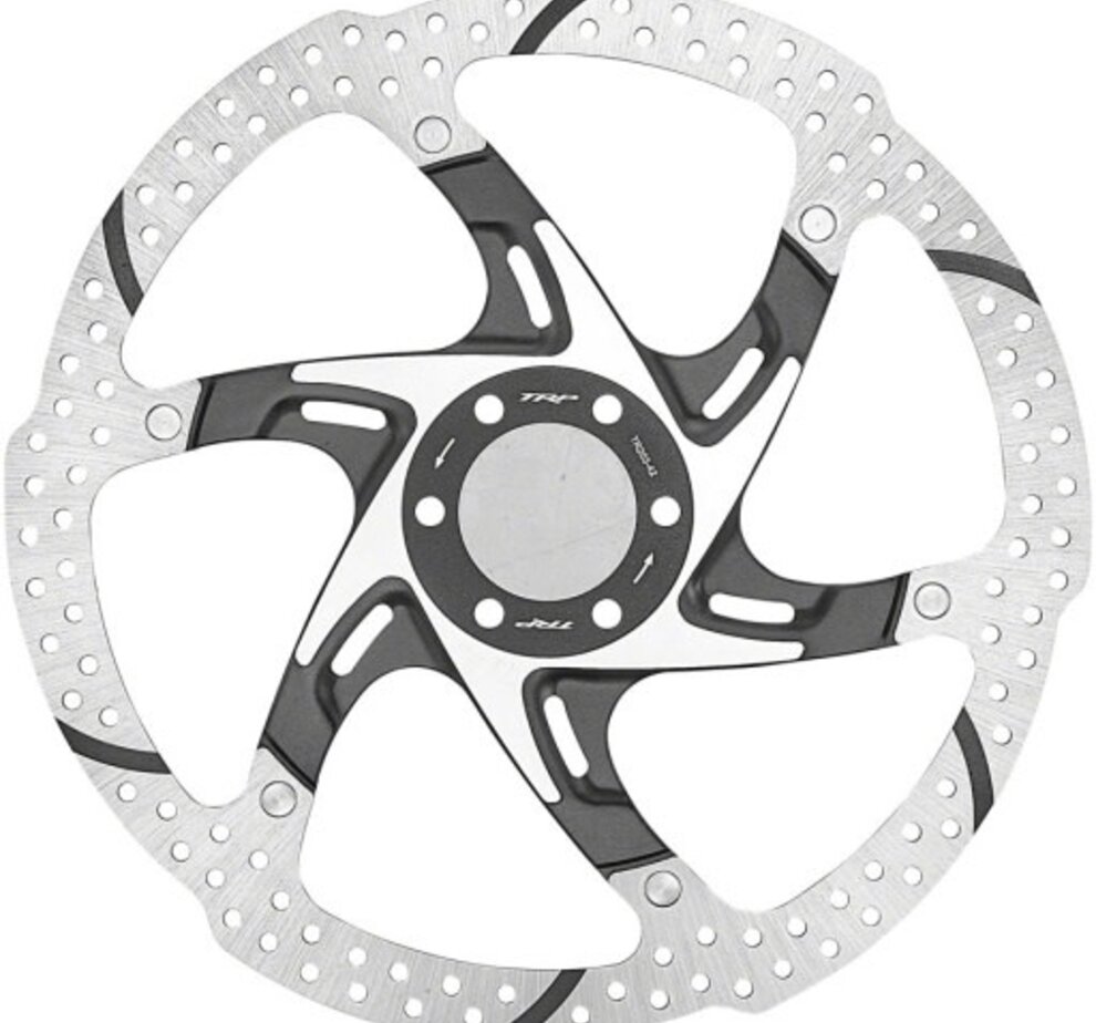 TRP TRP-42 Disc Brake Rotor - 203mm, 6-Bolt, 2.3mm Thick, Silver/Black