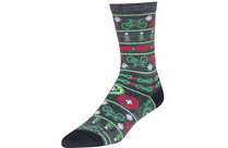 SockGuy SockGuy Wool Ride Merry Crew Socks - 6 inch, Gray/Red/Green, Large/X-Large