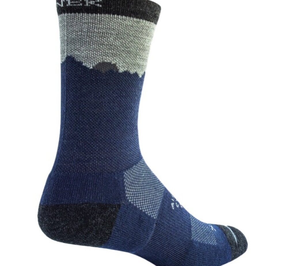 Snek Merino Wasatch Sock, Blue/Gray, 7-9