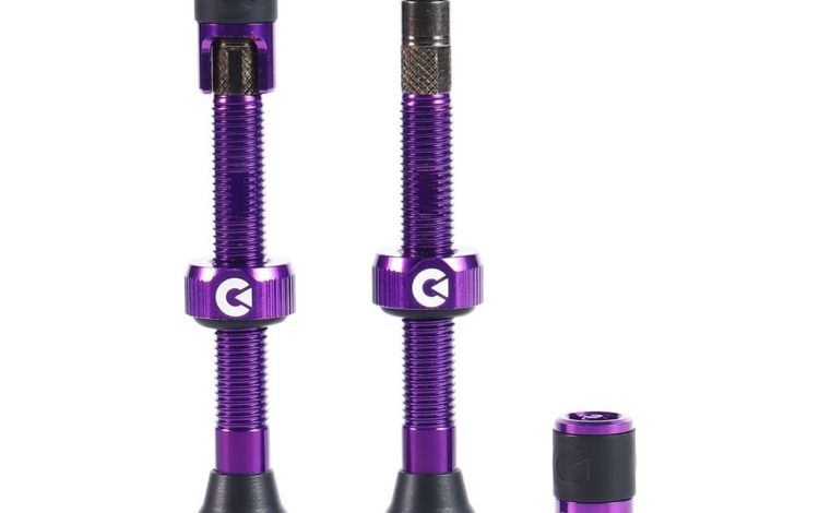 Clik Clik Clik Tubeless Valve Set, 40mm Clik, Pair, Cosmic Purp
