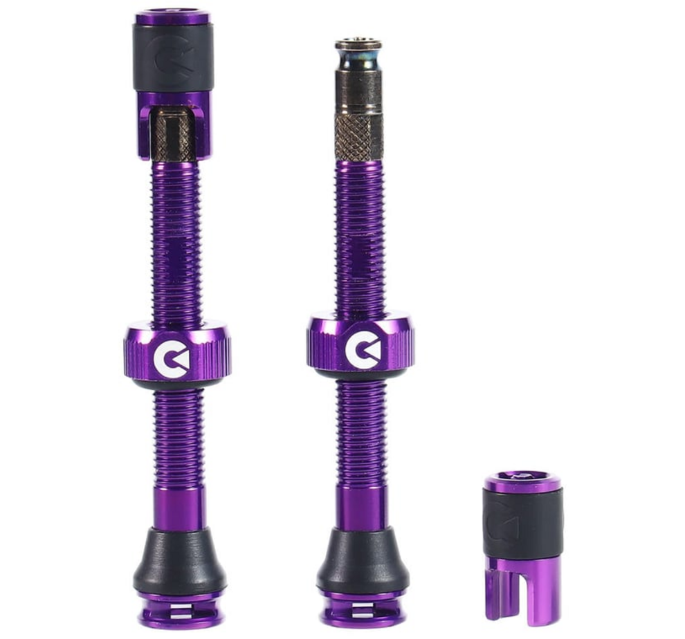 Clik Clik Clik Tubeless Valve Set, 40mm Clik, Pair, Cosmic Purp
