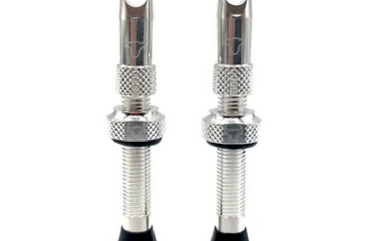 Hold Fast Cycling Tubeless Valve Stem, 42mm (Pair) - Silver