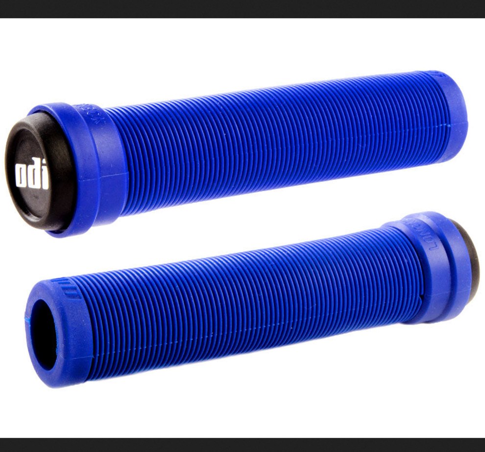 ODI ODI Longneck Soft Flangeless BMX Grips 143mm Bright Blue