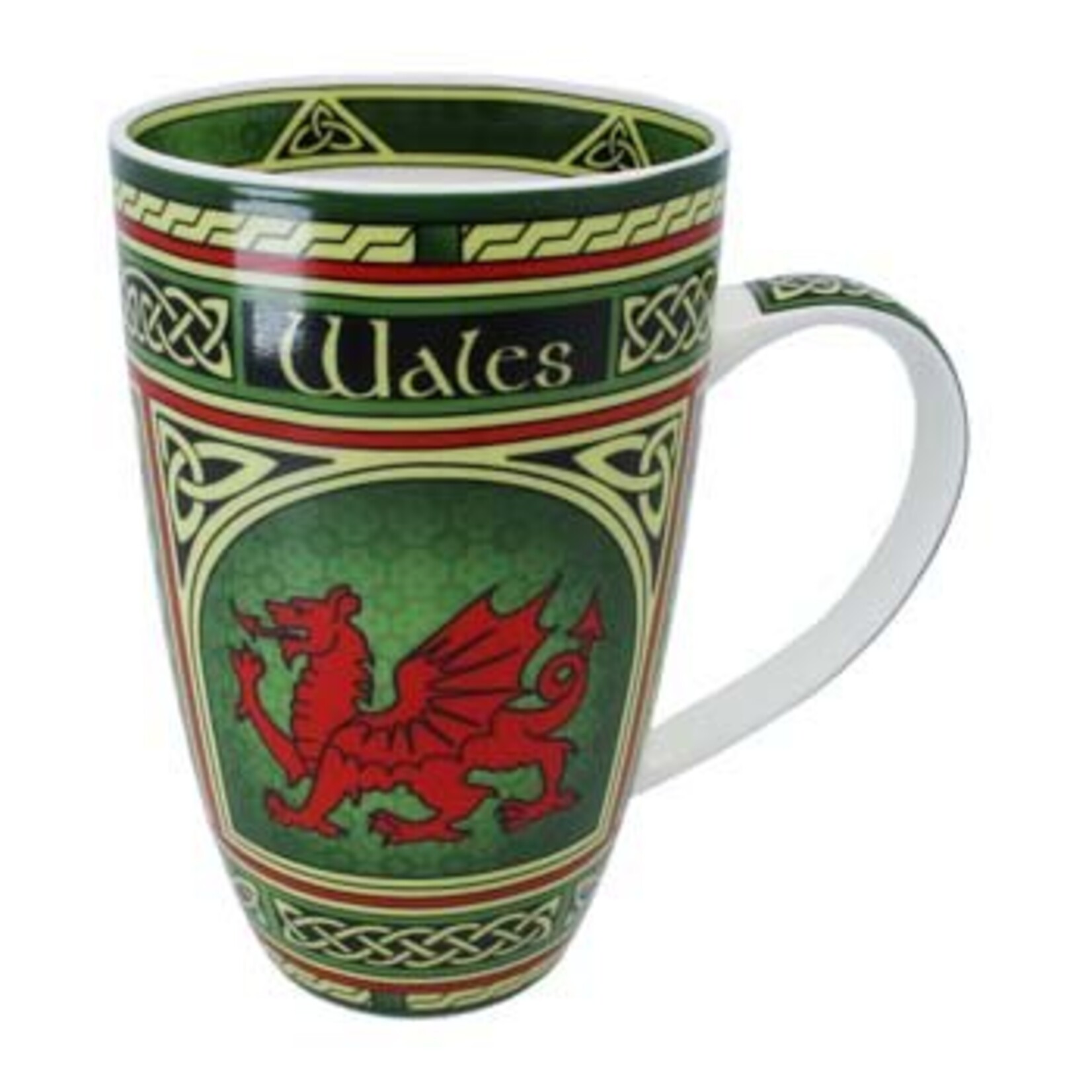 Clara Mug: Welsh Dragon Celtic Window